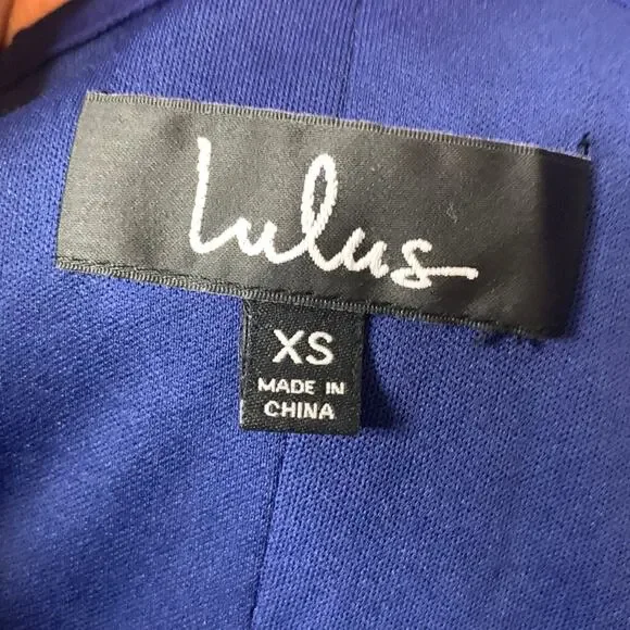 NWT Lulu’s Unmatched Beauty Navy Blue Lace Off-the-Shoulder Dress sz XS - Picture 3 of 6